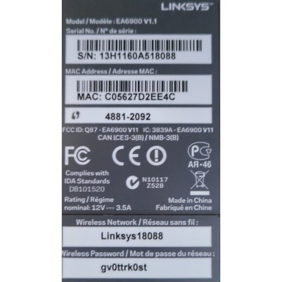 Linksys EA6900 Dual-Band Wireless Router Used Untested - Picture 4 of 4